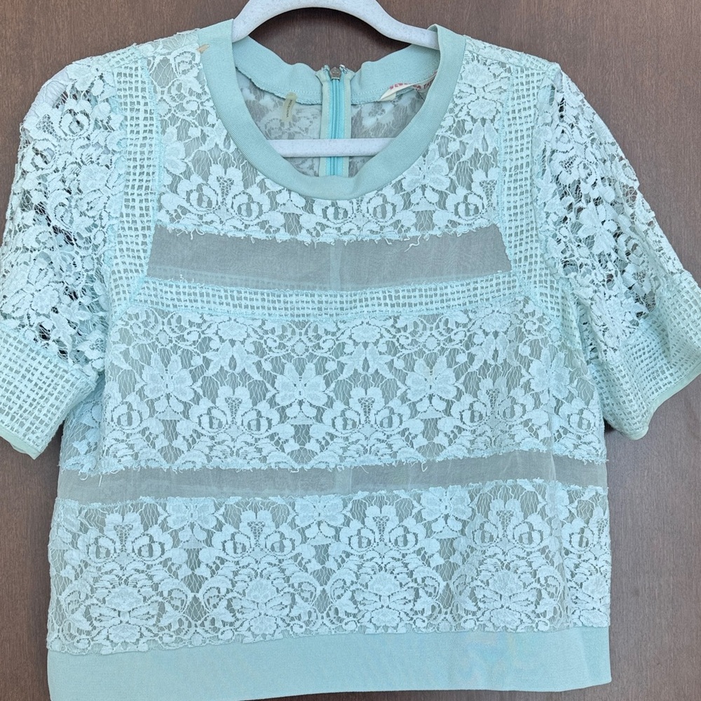 Taylor Women's Lace Blouse in Light Blue